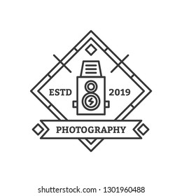 Camera photography logo design outline style