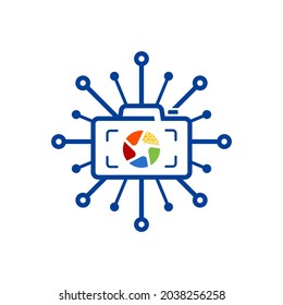 vector de diseño del logotipo de fotografía de cámara, inspiración del logotipo de estudio fotográfico.