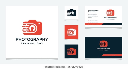 Kamera-Fotografie Logo-Design, Vektor-Icon-Buchstabe P, Vorlage Visitenkarte