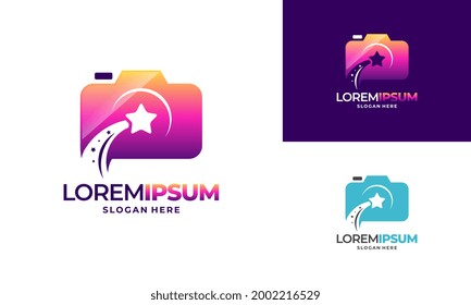Konzept für Logo-Designs von Kamera, Vektorgrafik, Logo von Star Fotografie