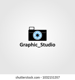 camera photography logo icon vector.