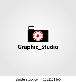 camera photography logo icon vector.