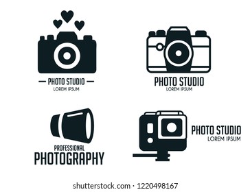 camera photography logo icon vector template