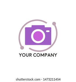 camera photography logo icon vector template