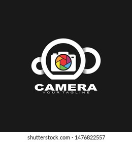 camera photography logo icon vector template
