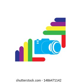 camera photography logo icon vector template
