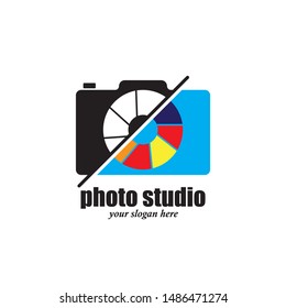 camera photography logo icon vector template
