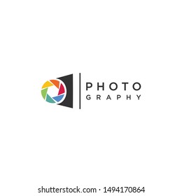 camera photography logo icon vector template