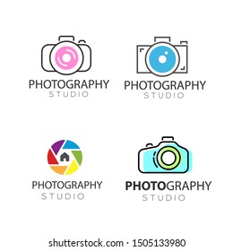 Camera Photography Logo Icon Vector Design Template