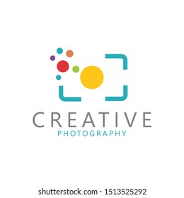 camera photography logo icon vector template