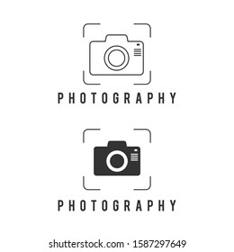 camera photography logo icon vector template