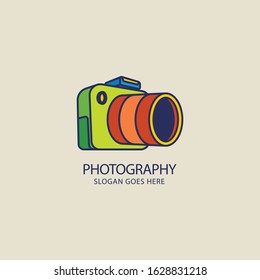 camera photography logo icon vector template