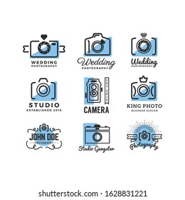 camera photography logo icon vector template