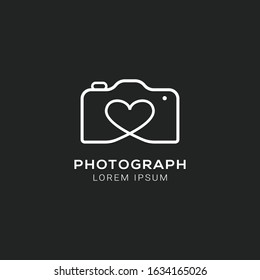 camera photography logo icon vector template