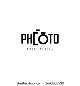 Plantilla vectorial de icono de logotipo de fotografía de cámara
