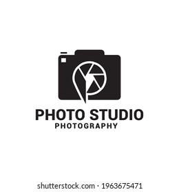 camera photography logo icon vector template.