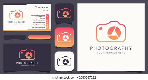 plantilla vectorial de icono de logotipo de fotografía de cámara