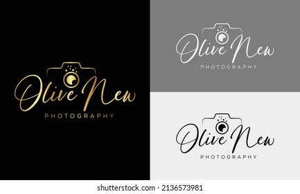 camera photography logo icon vector template
