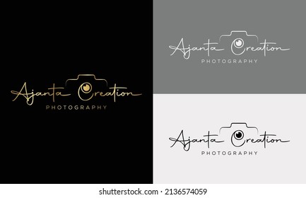 plantilla vectorial de icono de logotipo de fotografía de cámara