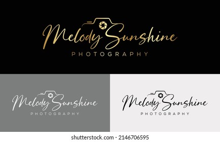Plantilla vectorial del icono del logotipo de fotografía de cámara