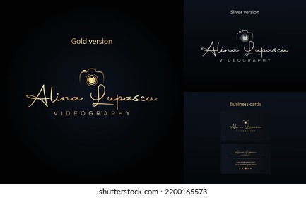 Plantilla del vector del logotipo de fotografía de cámara EPS 10