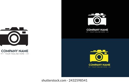 camera photography logo icon vector template. Creative Black Camera