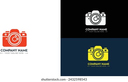 camera photography logo icon vector template. Creative Black Camera