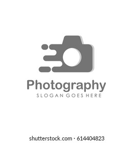 Cámara y logotipo de fotografía vectorial completo