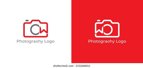 Camera Photography Logo with Letter W Concept sign icon symbol Design. Vector illustration logo template