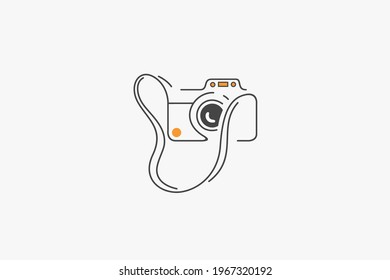 Camera or photography logo in line art style