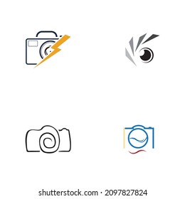 camera photography logo set  design template