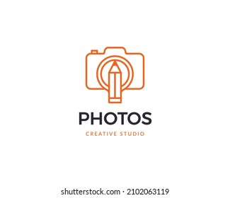 Camera photography logo template. Professional photography studio logo design