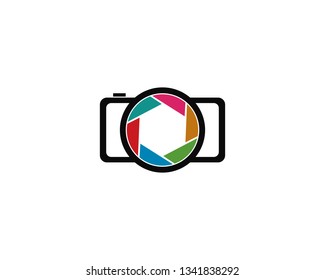 Camera Photography logo template vector icon illustration design 