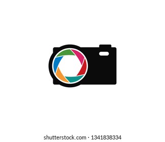 Camera Photography logo template vector icon illustration design 