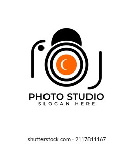 Camera photography logo vector icon illustration