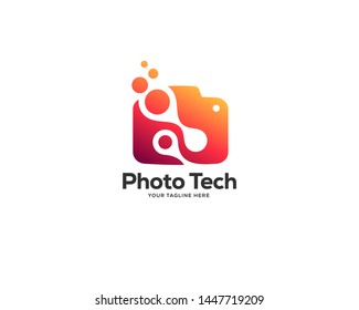 camera photography logo vector template, lens technology logo design