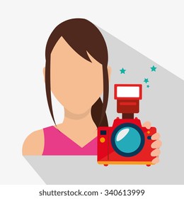 Camera and photography media graphic design, vector illustration eps10