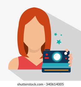 Camera and photography media graphic design, vector illustration eps10