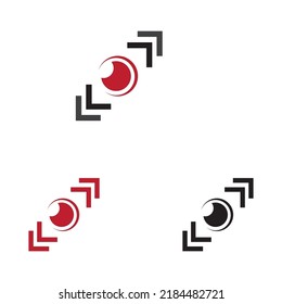 camera photography set  logo icon vector design template