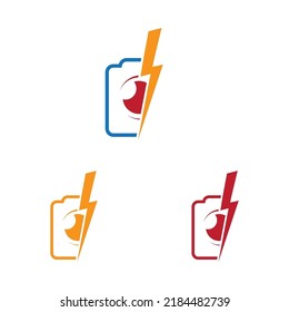 camera photography set  logo icon vector design template