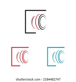 plantilla de diseño de vectores de iconos de conjunto de fotografía de cámara