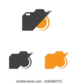 camera photography set  logo icon vector design template
