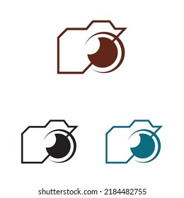 camera photography set  logo icon vector design template