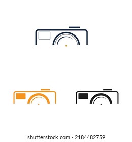 camera photography set  logo icon vector design template