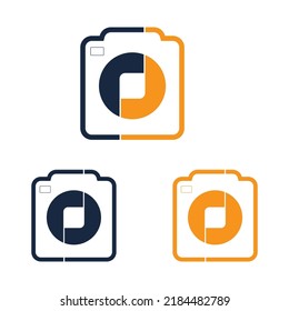 camera photography set  logo icon vector design template