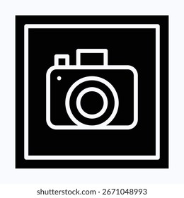 Camera, Photography Sign Vector Icon, Isolated Vector Silhouette Style Icon,