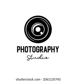 plantilla de vector de concepto de logotipo de estudio de fotografía de cámara