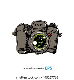Camera photography studio vector illustration.