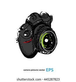 Camera photography studio vector illustration.