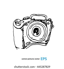 Camera photography studio vector illustration.